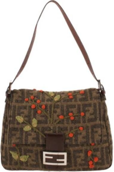 Fendi Vintage Voldoende wollen stokbrood mamma Bruin Dames
