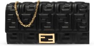 Fendi Wallet with chain Zwart Dames