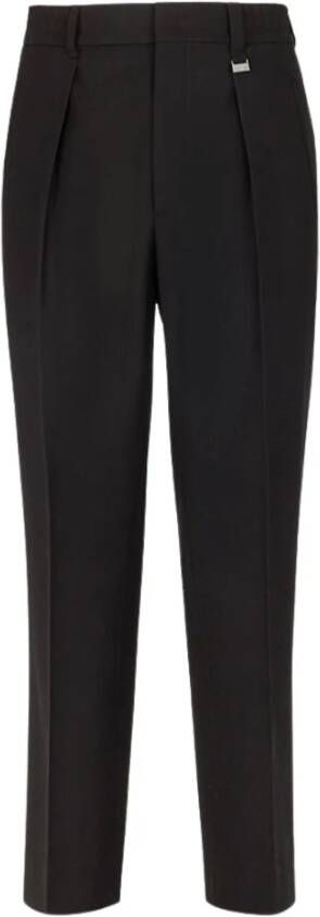Fendi Wollen Crepe Broek Zwart Heren
