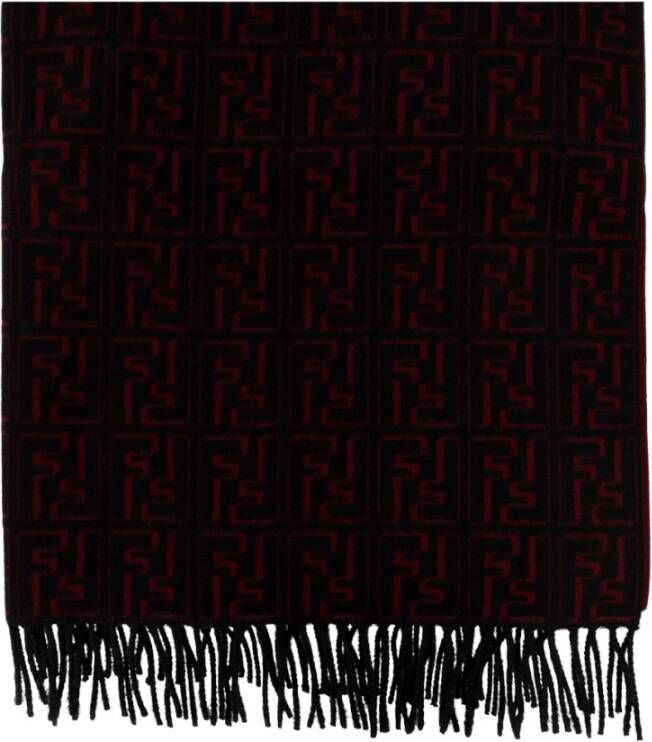 Fendi Wollen sjaal met monogram Zwart Heren