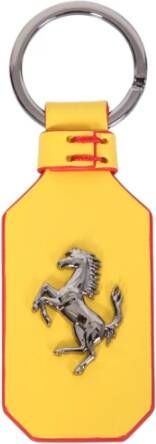 Ferrari Elegante Iconische Sleutelhanger met Zilerkleurige Hardware Yellow Heren