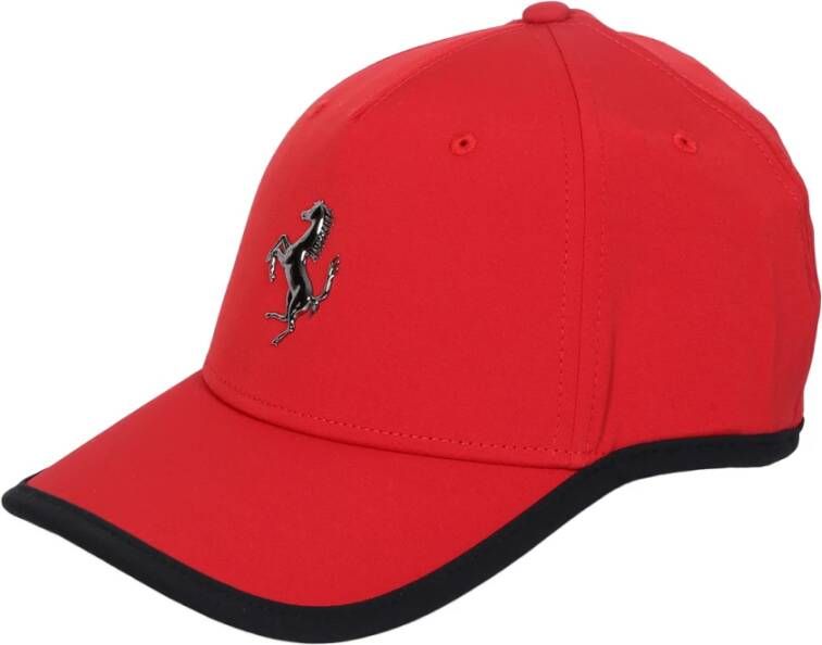 Ferrari Logo-Plaque Baseballpet Zwart Rood Red Heren