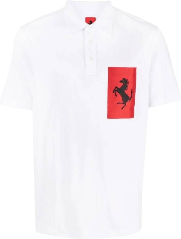 Ferrari Polo Shirts White Heren