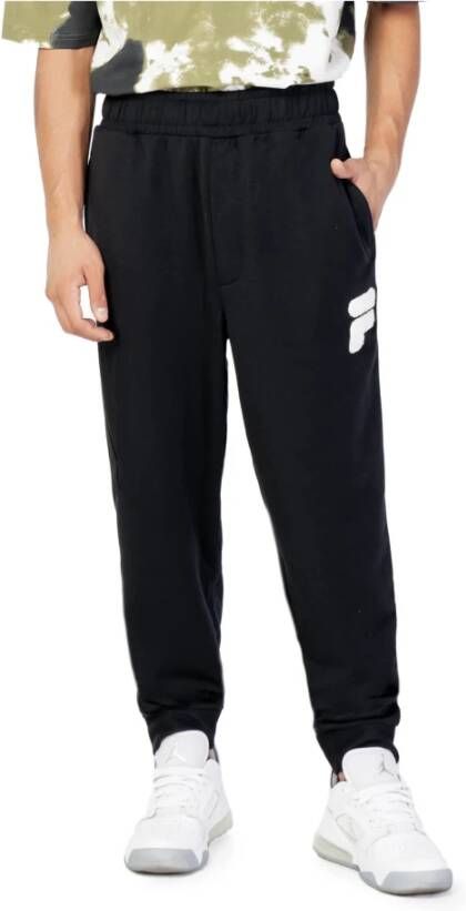 Fila Sportieve katoenen sweatpants voor mannen Black Heren