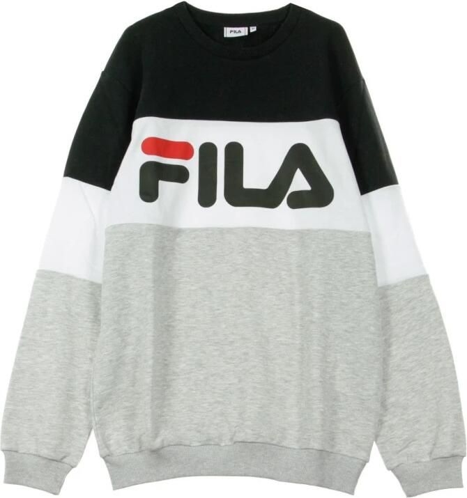 Fila Geblokkeerde Crew Sweatshirt in Zwart Grijs Multicolor Heren - Foto 3