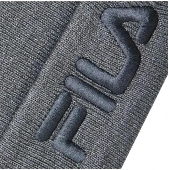Fila Gebreide Muts Authentiek Geborduurd Gray Unisex