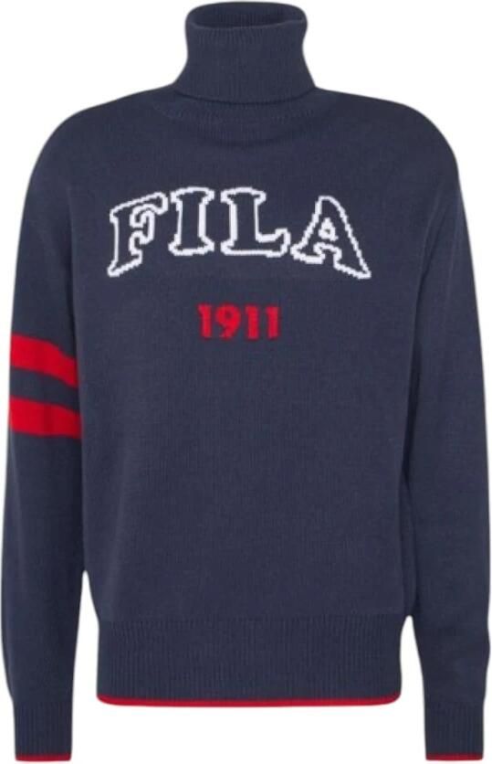 Fila Gebreide trui met opstaande kraag Blue Heren