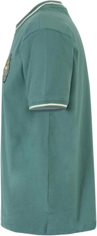 Fila Katoenen T-shirt Wit Lineair Logo Green Heren