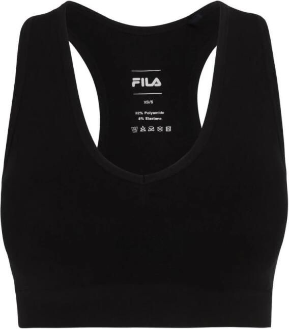 Fila Naadloze sportbeha met stijlvolle print Black Dames