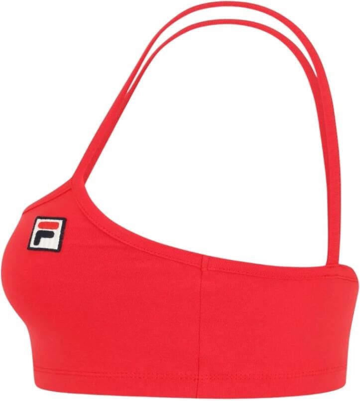 Fila Strakke Crop Top met Geborduurd Embleem Red Dames - Foto 2