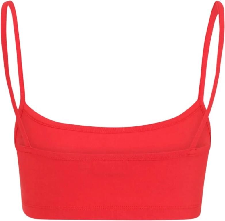 Fila Strakke Crop Top met Geborduurd Embleem Red Dames