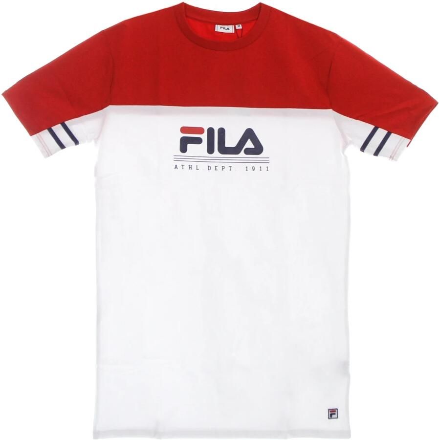 Fila Wit Rood Tee Jurk White Dames