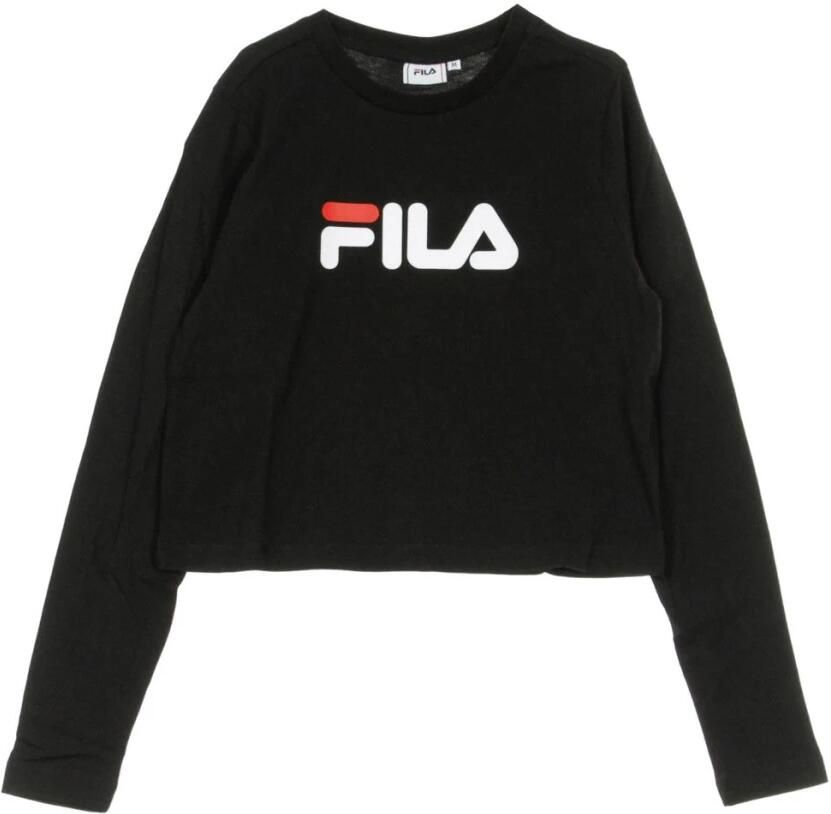 Fila Zwarte Cropped T-shirt voor vrouwen Black Dames - Foto 2