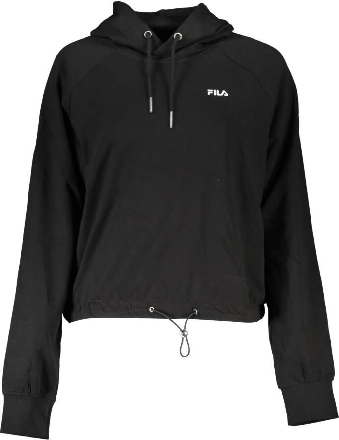 Fila Zwarte Crop Hoodie met Verstelbare Capuchon en Elastische Manchetten Black Dames