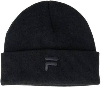 Fila Zwarte Polyester Hoeden & Mutsen Geborduurd Logo Black Heren