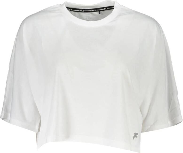 Fila Elegant wit logo T-shirt brede hals White Dames