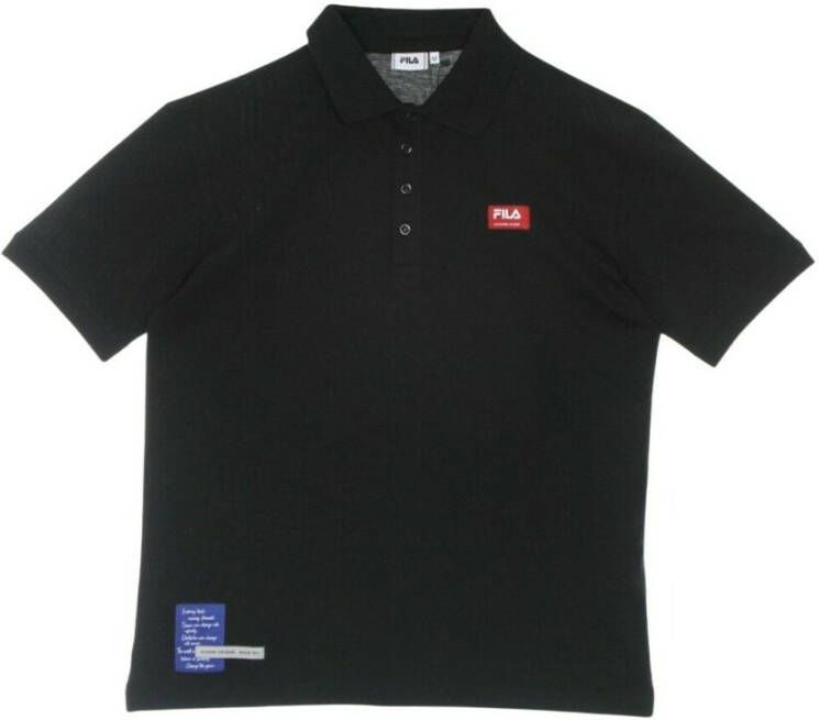 Fila Zwarte Beauty Polo Shirt Korte Mouw Black Heren