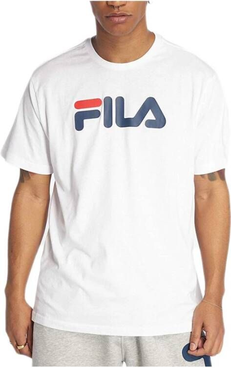 Fila Zachte katoenen T-shirt met klassieke ronde hals Wit Heren