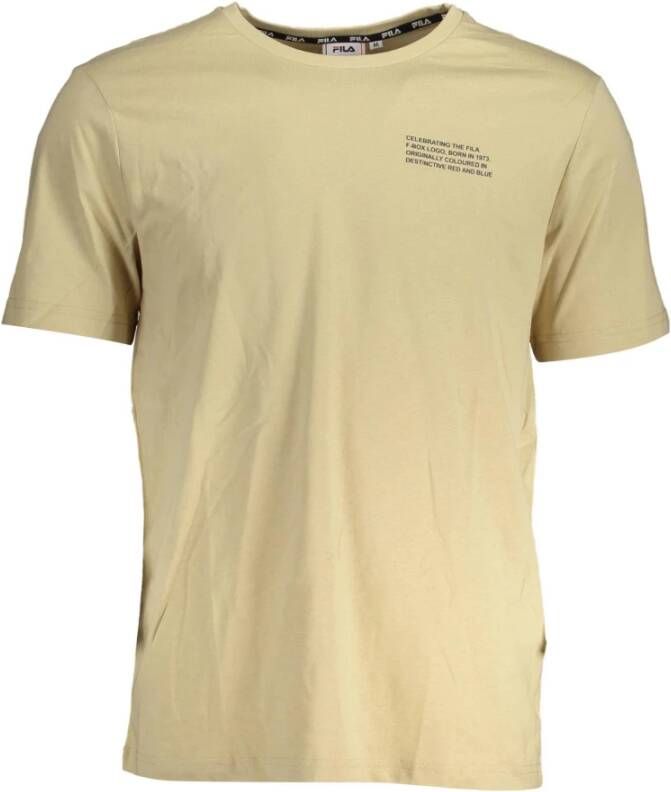 Fila Beige Katoenen Tee met Logo Print Beige Heren