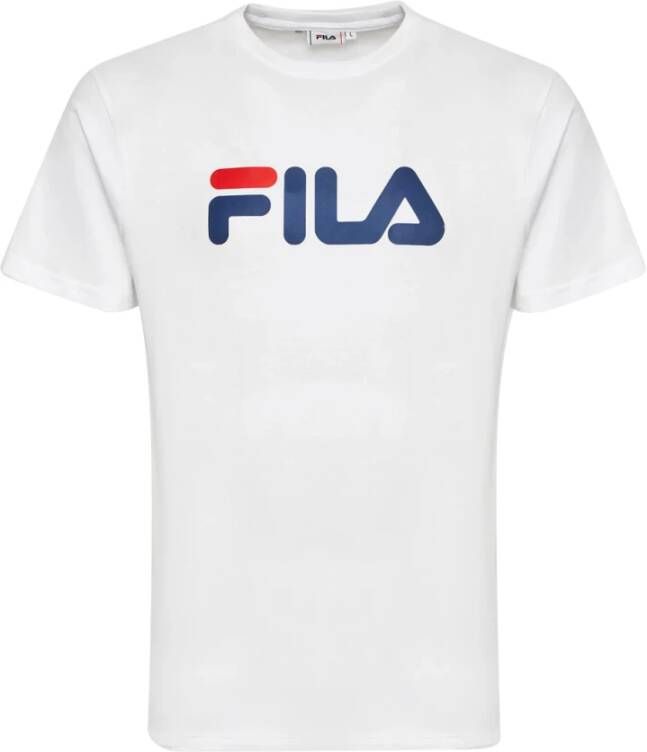 Fila Zachte katoenen T-shirt met klassieke ronde hals Wit Heren