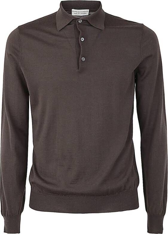 Filippo De Laurentiis Long Sleeve Tops Bruin Heren
