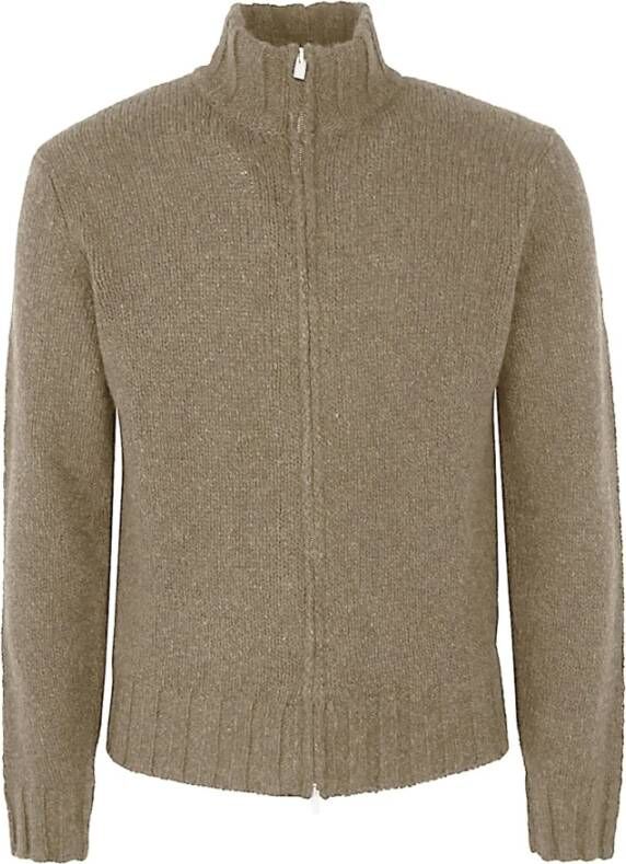 Filippo De Laurentiis Stijlvolle Zip-through Sweatshirt Brown Heren