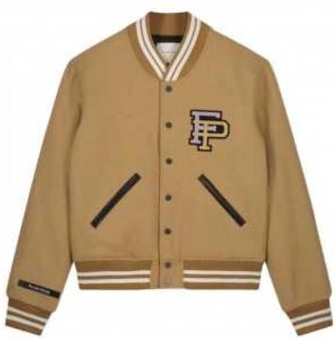 Filling Pieces Varsity Jacket Camel Beige Heren