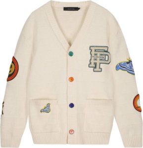 Filling Pieces Knit Cardigan Antique White Wit Heren