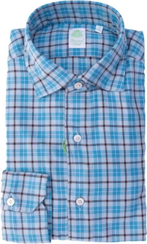 Finamore Alledaagse t-Overhemd Blauw Heren