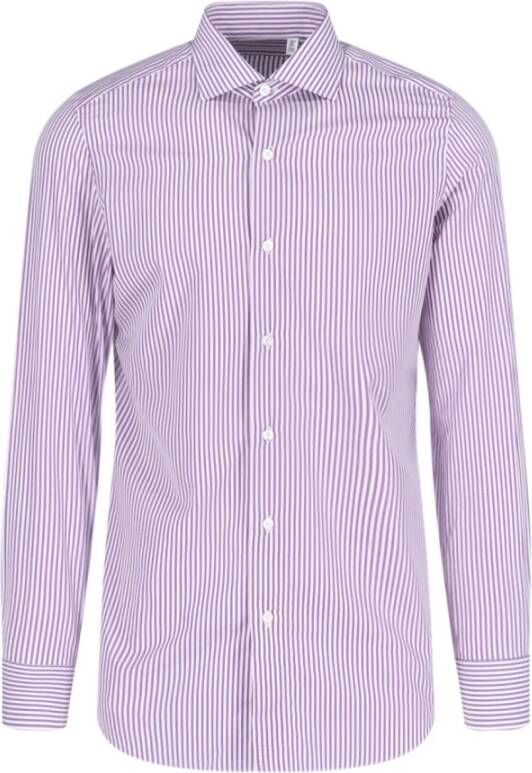 Finamore Alledaagse t-Overhemd Purple Heren