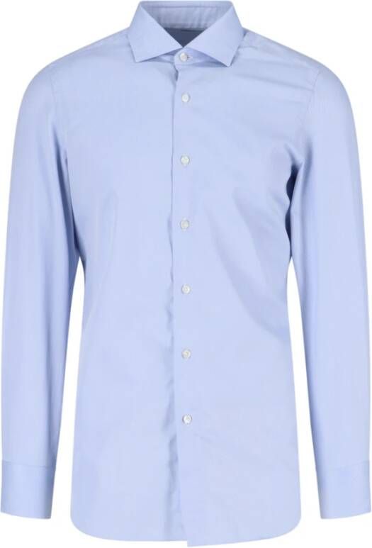 Finamore Casual overhemd Blauw Heren