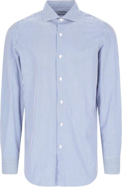 Finamore Casual Shirts Blauw Heren