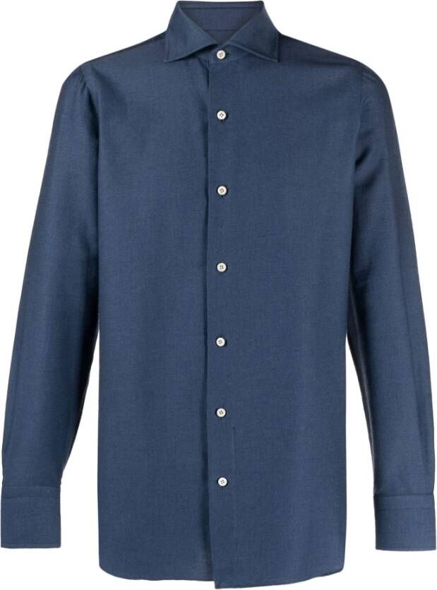 Finamore Casual Shirts Blauw Heren