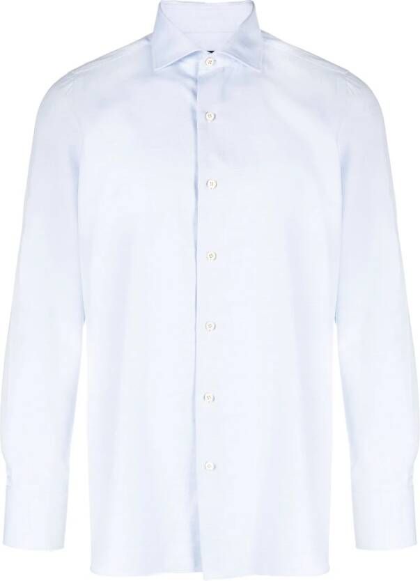 Finamore Casual Shirts Blauw Heren