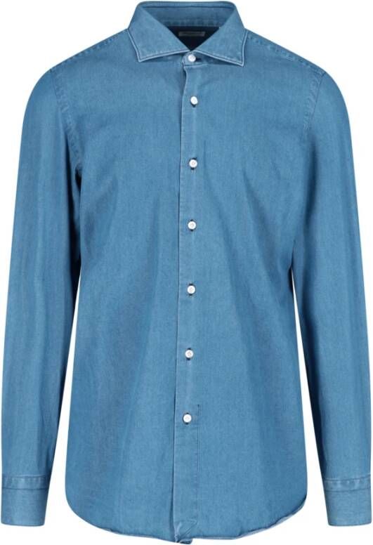 Finamore Denimoverhemden Blauw Heren