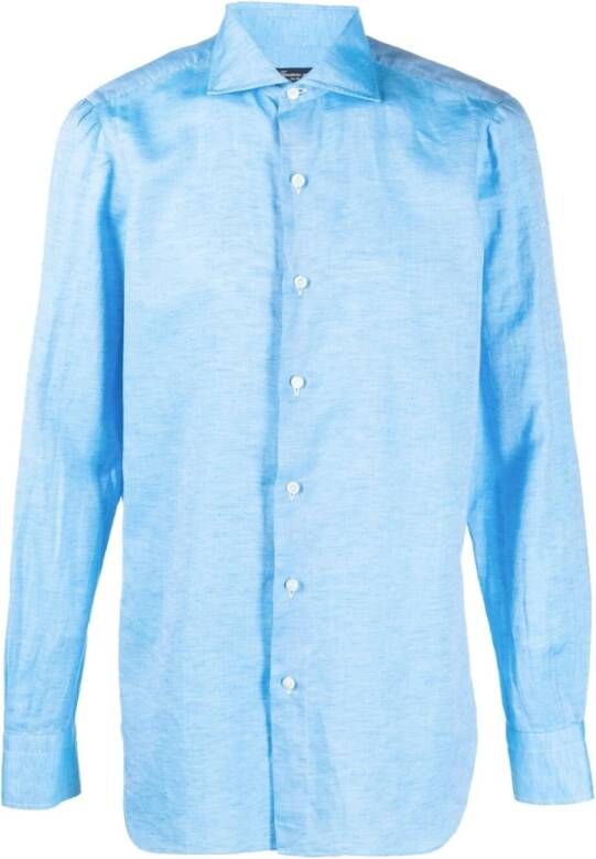 Finamore Formal Shirts Blauw Heren