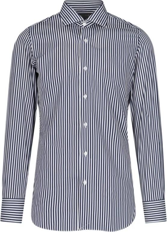 Finamore Stijlvolle Overhemden Blue Heren