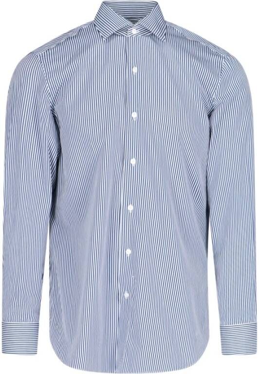Finamore Heren c0288milano02 shirt Blauw Heren