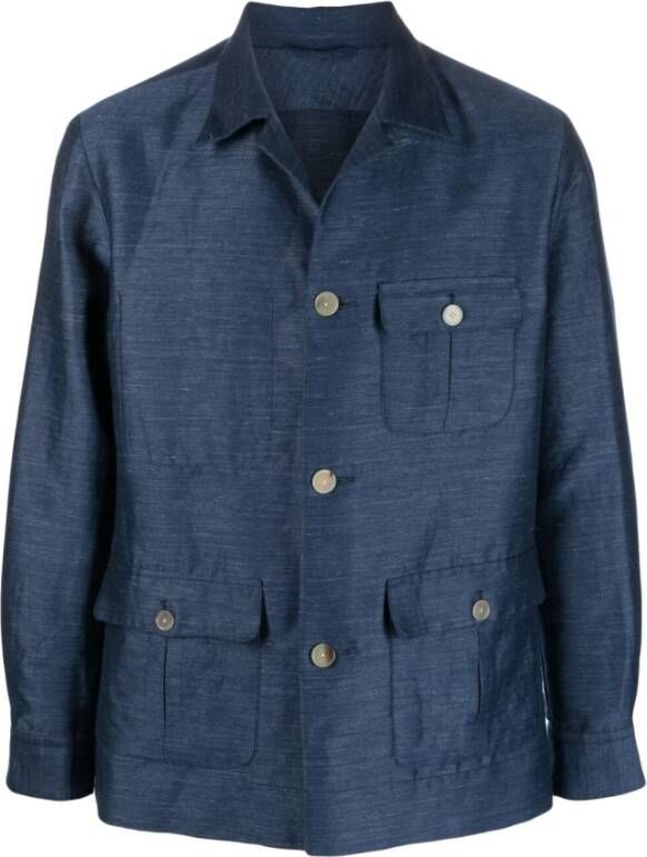 Finamore Light Jackets Blauw Heren