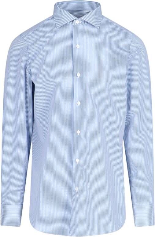 Finamore Mens C0116milano02 Overhemd Blauw Heren