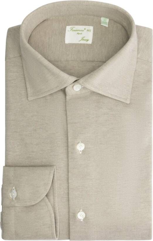 Finamore Jersey Overhemd 'Luigi' Blauw Heren