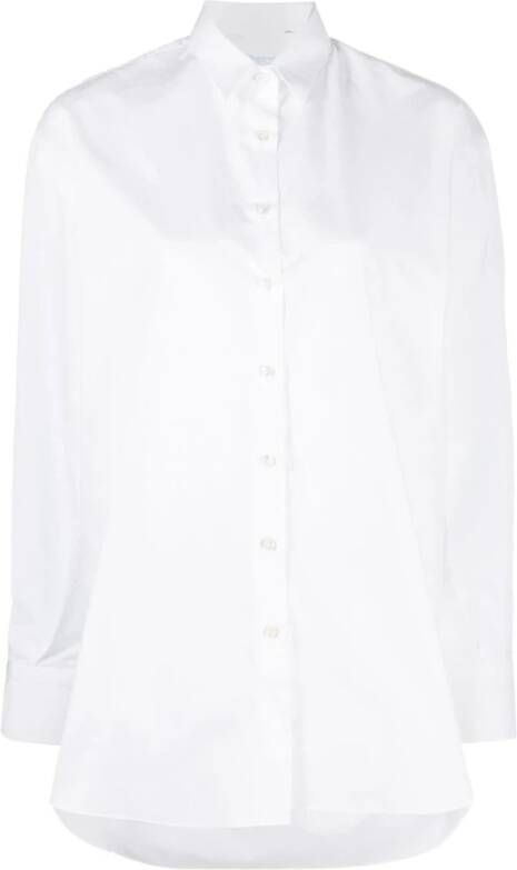 Finamore Witte Katoenen Overhemd met Lange Mouwen White Dames