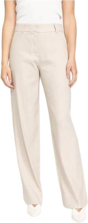 Fiveunits Elegante Zandkleurige Linnen Broek Beige Dames