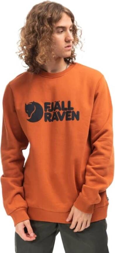 Fjällräven Terracotta Brown Logo Crewneck Sweatshirt Orange Heren