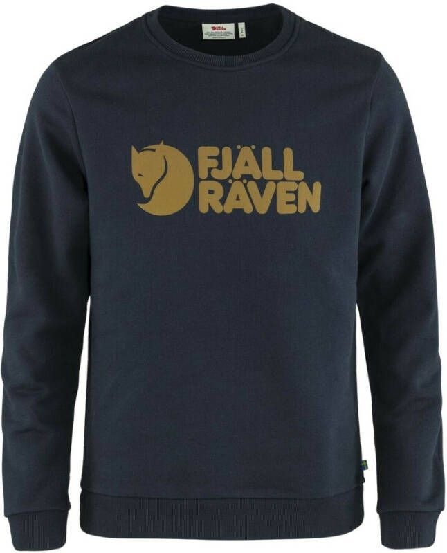 Fjällräven M Logo Sweater Dark Navy Blauw Heren
