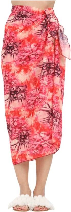 F**k Dromenvanger Lange Pareo met Gedrukte Fantasie Multicolor Dames