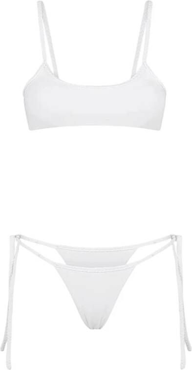 F**k Kanten Bandeau Bikini Set White Dames