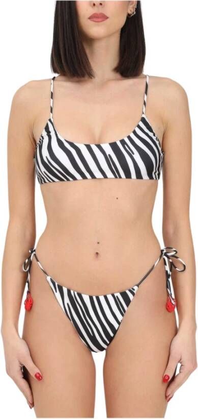 F**k Gestreepte Bikini Set Black Dames