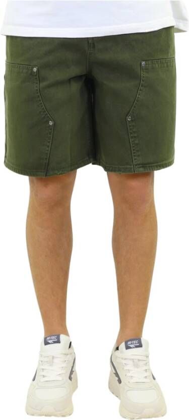 Flaneur Homme Carpenter Short Jeans Groen Heren