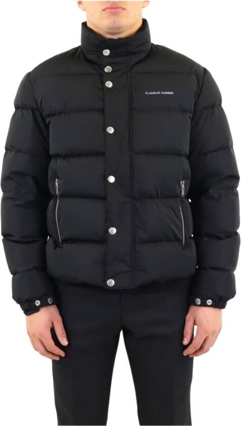 Flaneur Homme Down Jacket Logo Zwart Heren